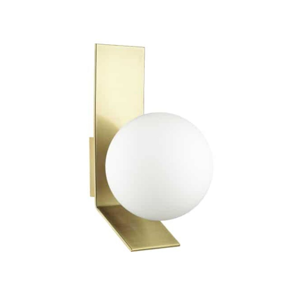 1LT Halogen Wall Sconce, AGB, Opal White Glass. Picture 1