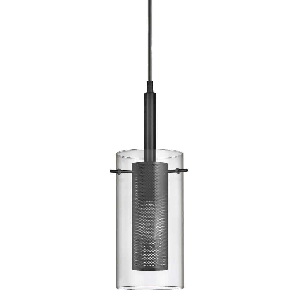 1LT Incandescent Pendant,  MB, CLR Glass. Picture 1