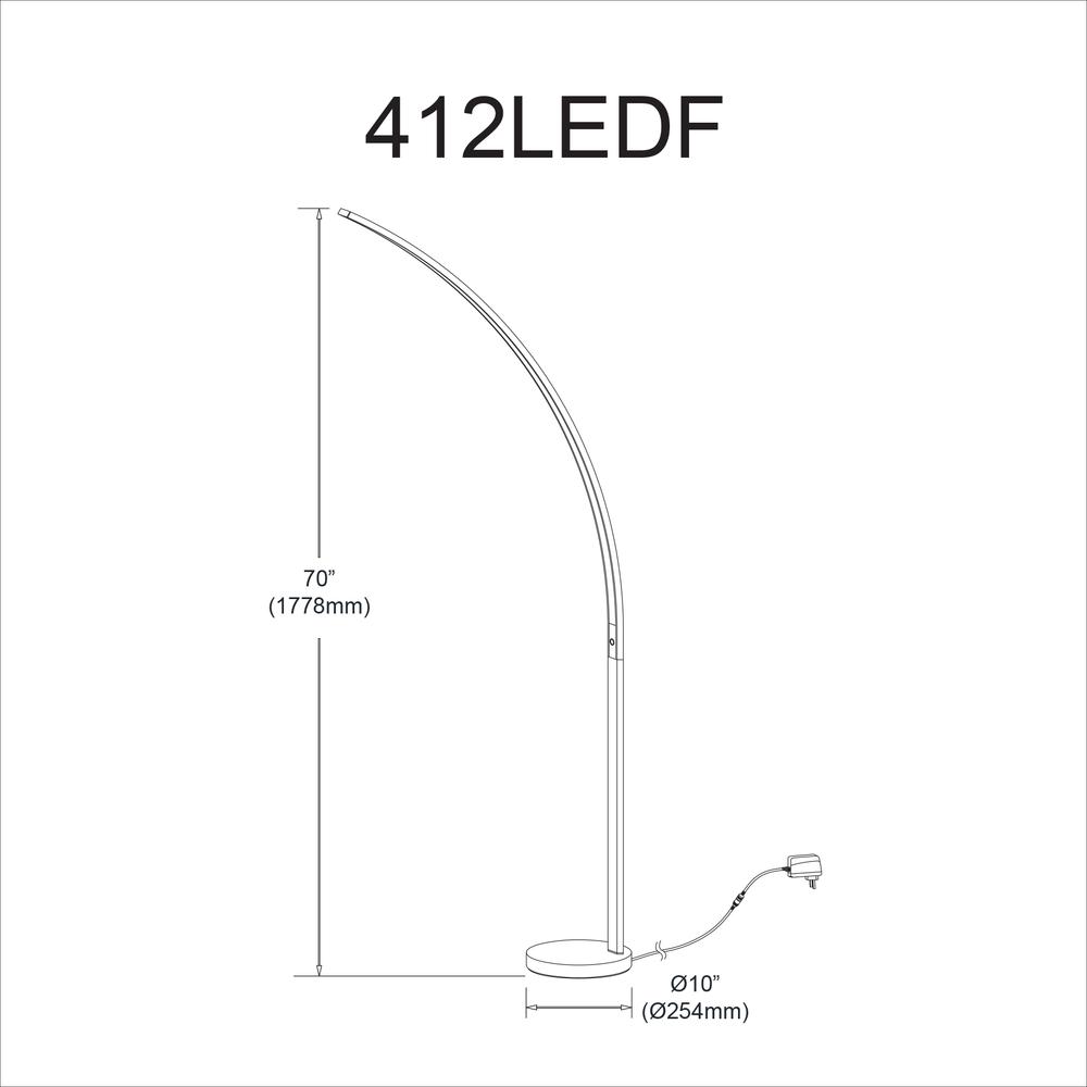 22W Floor Lamp Polished Chrome Finish. Picture 3