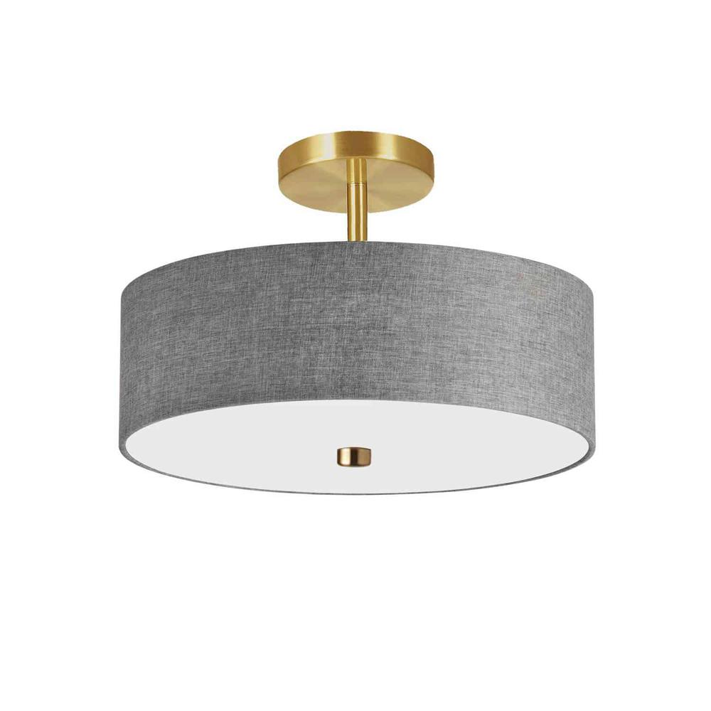 3LT Incandescent Semi-Flush AGB, Grey Shade. Picture 1