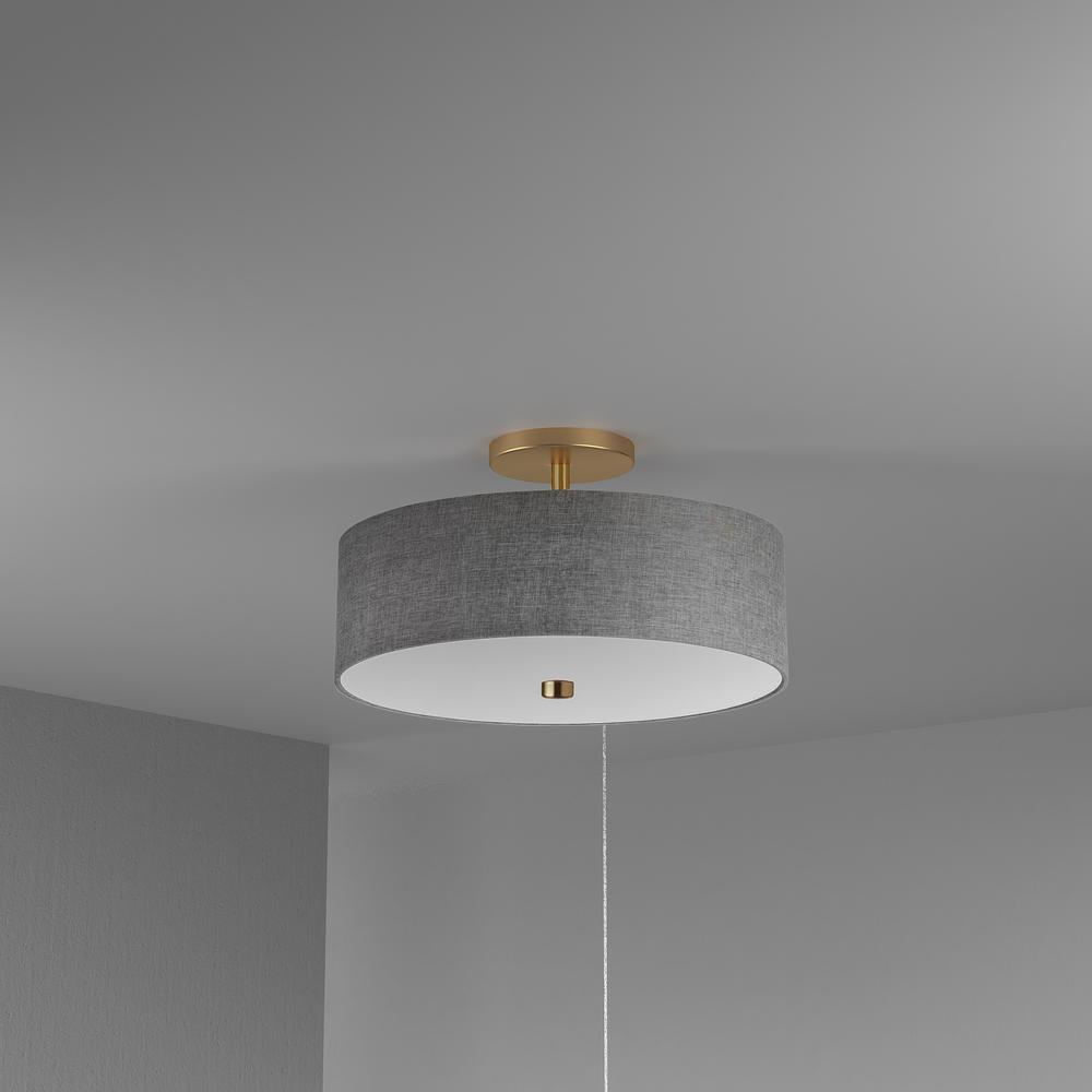 3LT Incandescent Semi-Flush AGB, Grey Shade. Picture 2