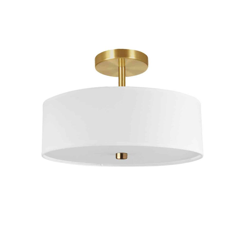 3LT Incandescent Semi-Flush AGB, White Shade. Picture 1