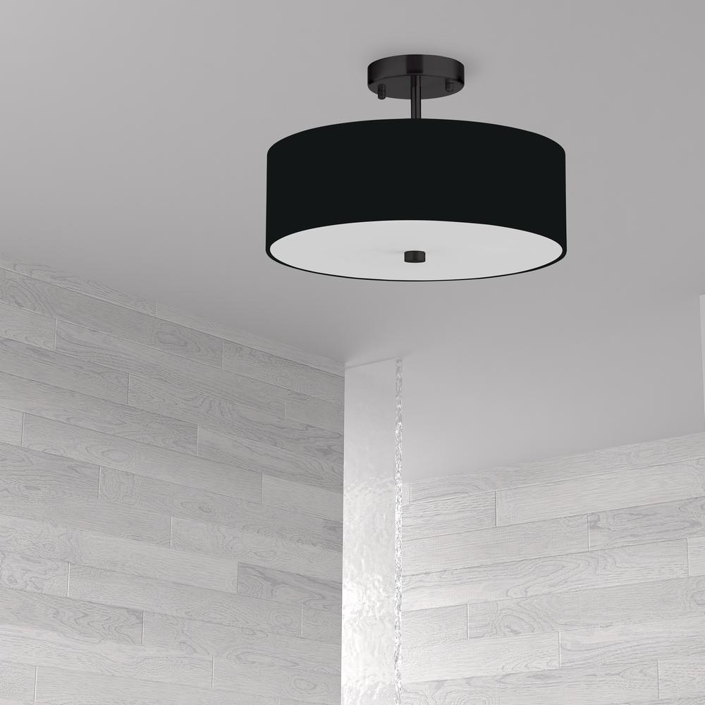 3LT Semi-Flush MB, Black Shade. Picture 2