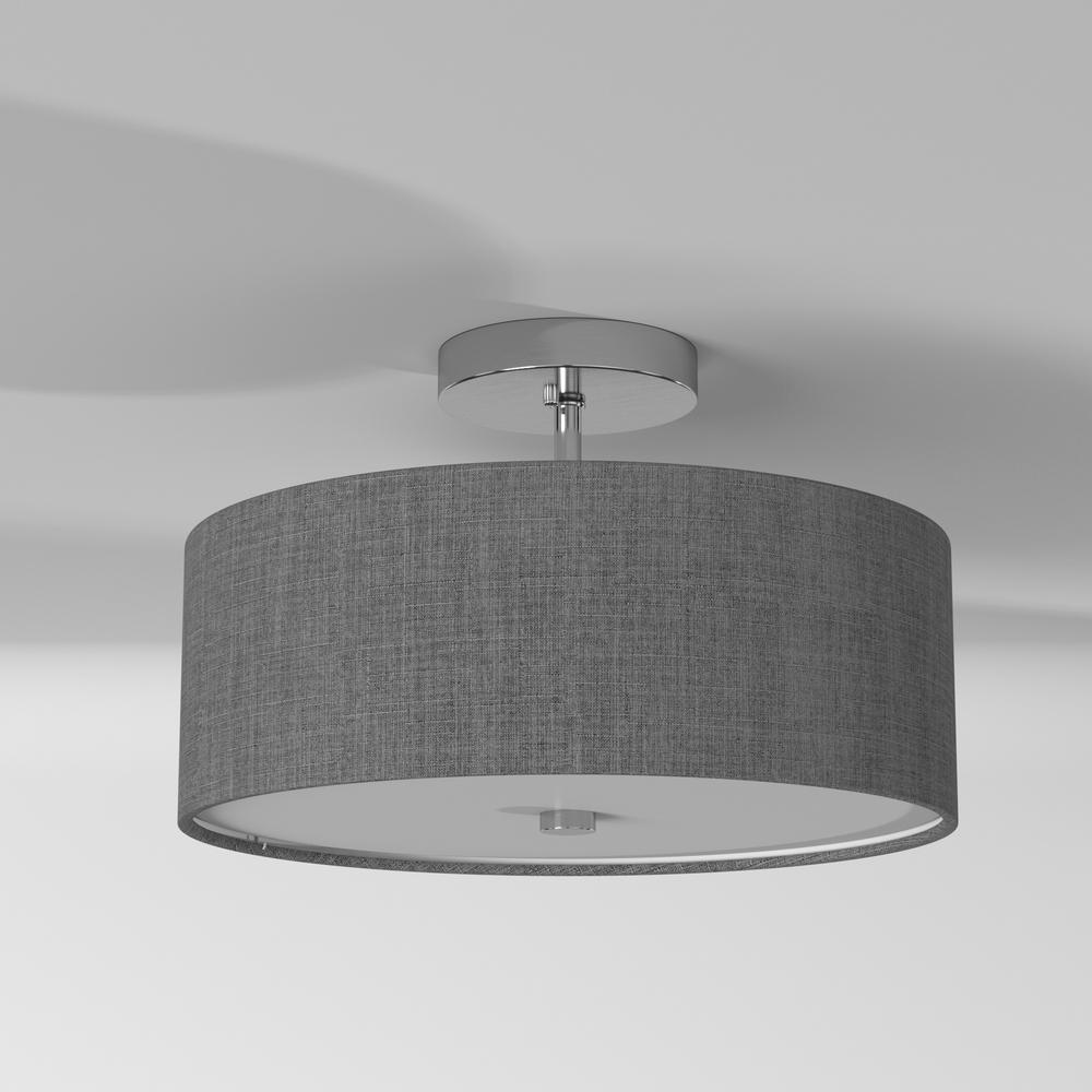 3LT Incandescent Semi-Flush PC, Grey Shade. Picture 5