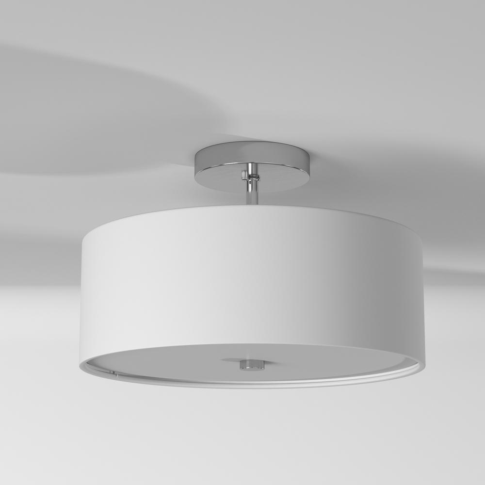 3LT Incandescent Semi-Flush PC, White Shade. Picture 5