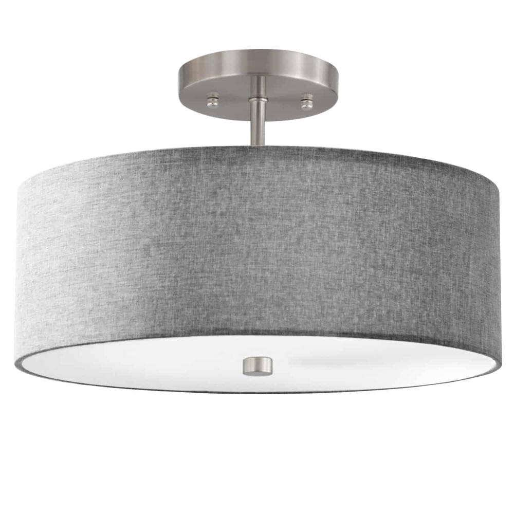 3LT Incandescent Semi-Flush SC, Grey Shade. Picture 1