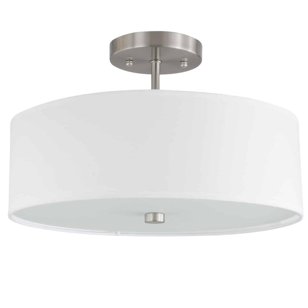3LT Incandescent Semi-Flush SC, White Shade. Picture 1