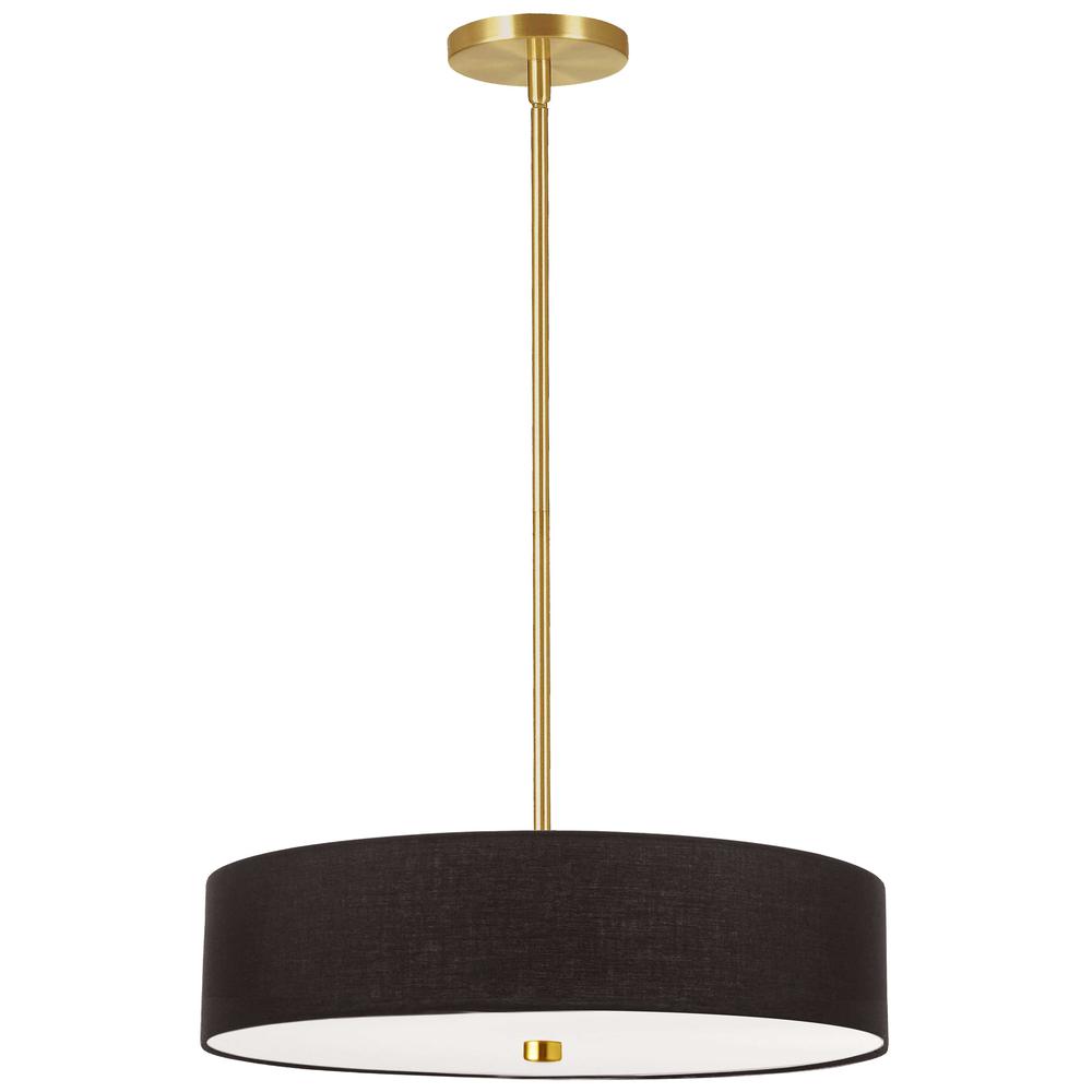 4LT Incandescent Pendant AGB, Black Shade. Picture 1