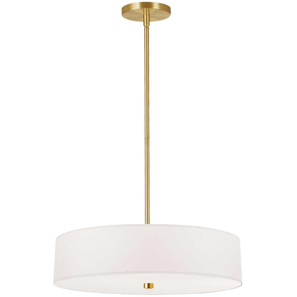 4LT Incandescent Pendant AGB, White Shade. Picture 1