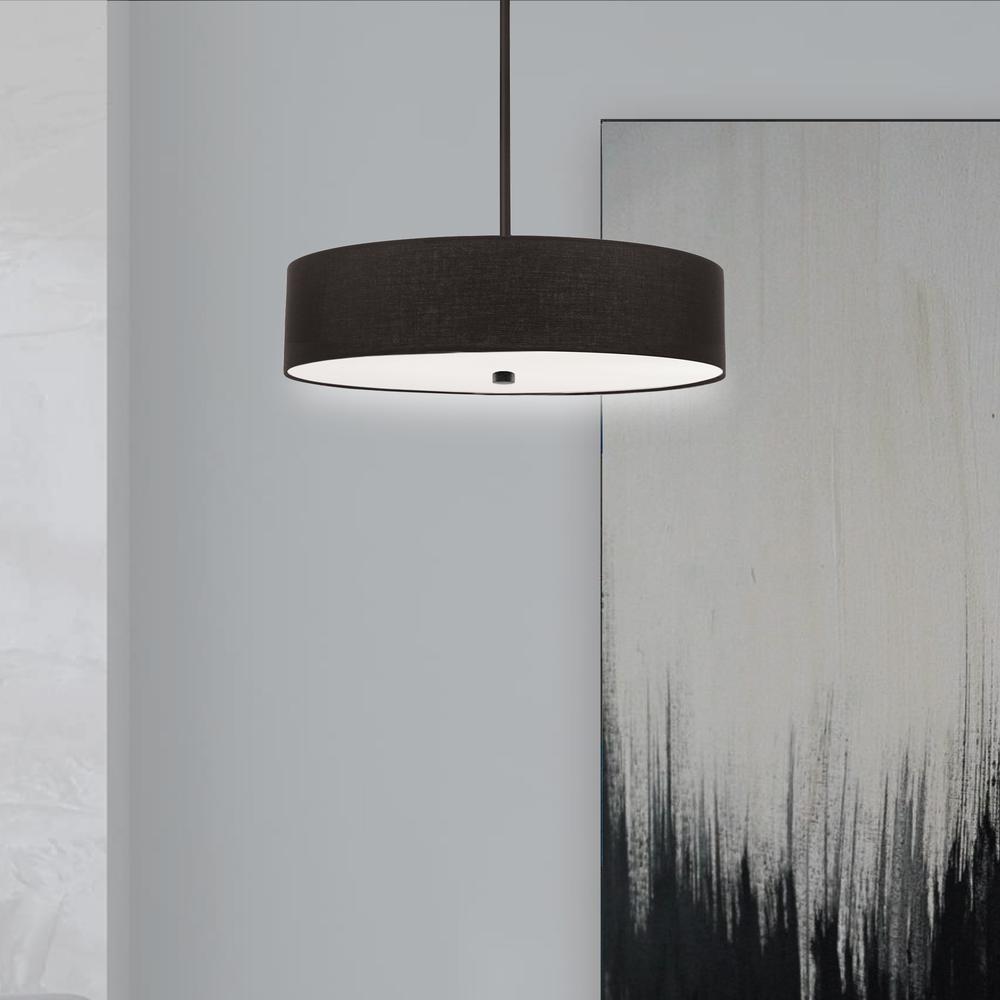 4LT Incandescent Pendant MB, Black Shade. Picture 2