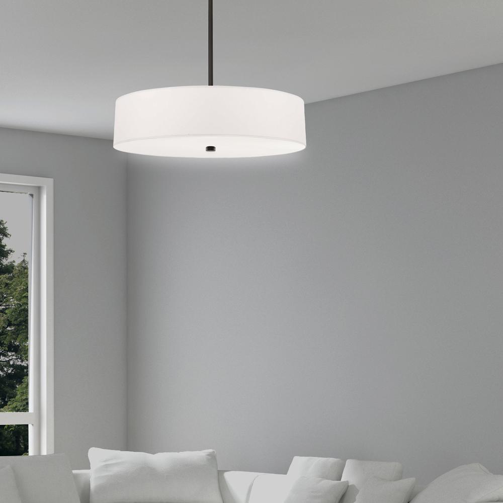 4LT Incandescent Pendant MB, White Shade. Picture 2