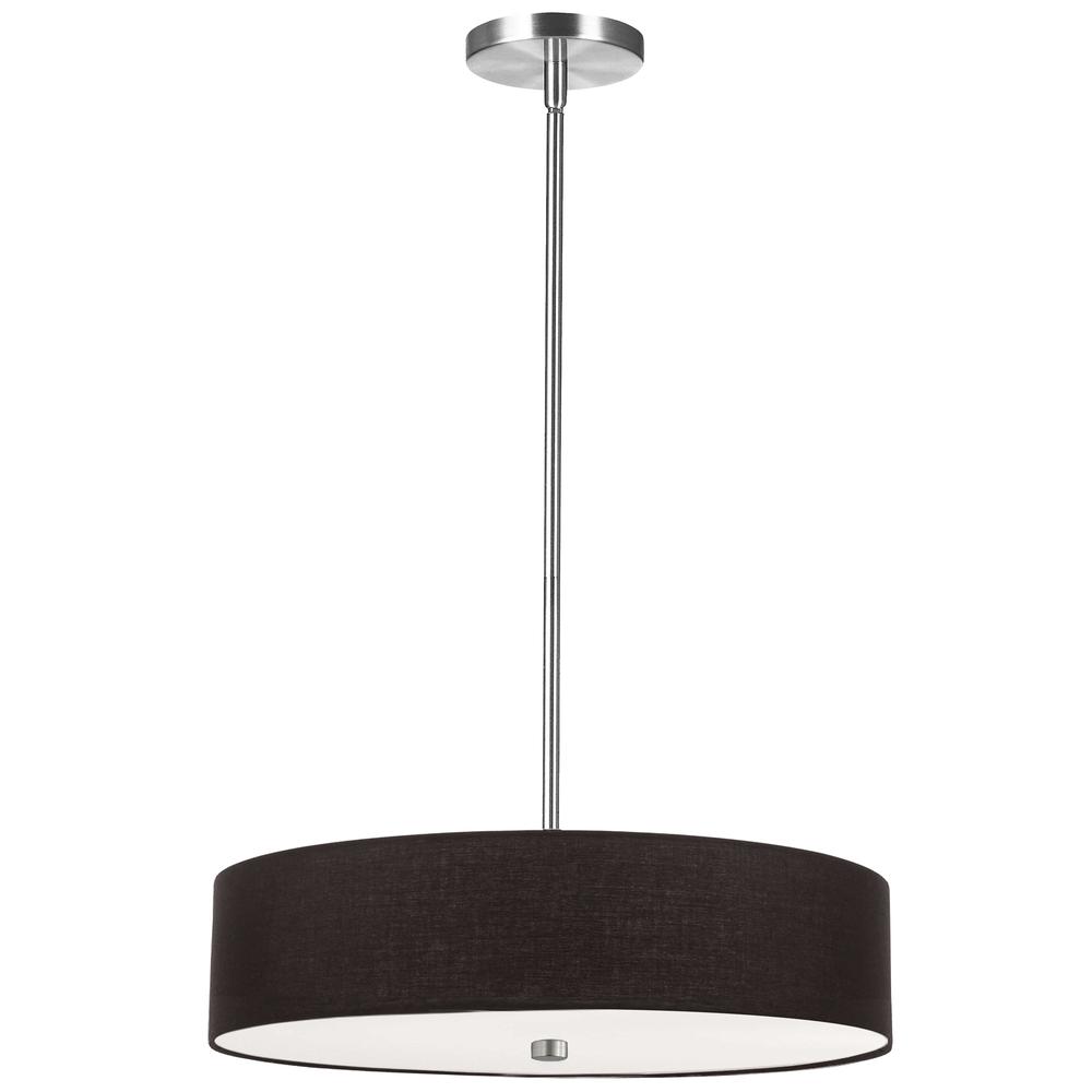 4LT Incandescent Pendant PC, Black Shade. Picture 1