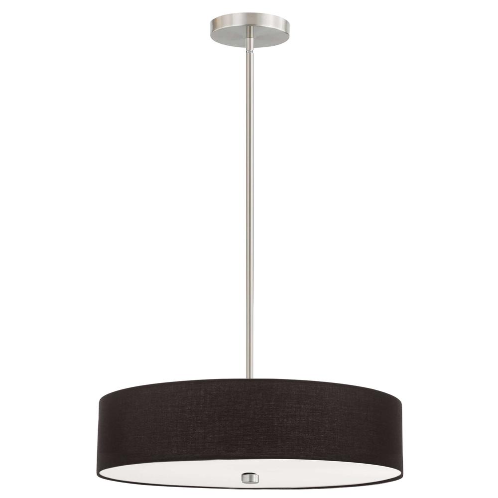 4LT Incandescent Pendant SC, Black Shade. Picture 1