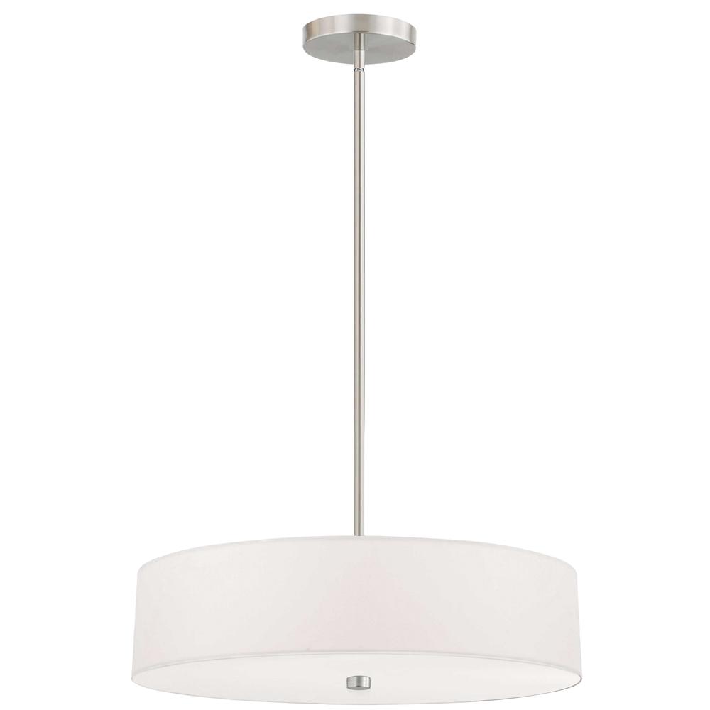 4LT Incandescent Pendant SC, White Shade. Picture 1