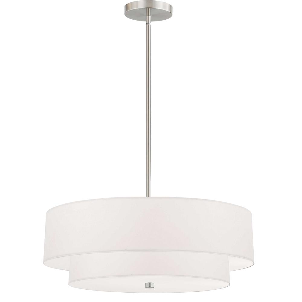 4LT Incand 2 Tier Pendant, SC, WH Shade. Picture 1