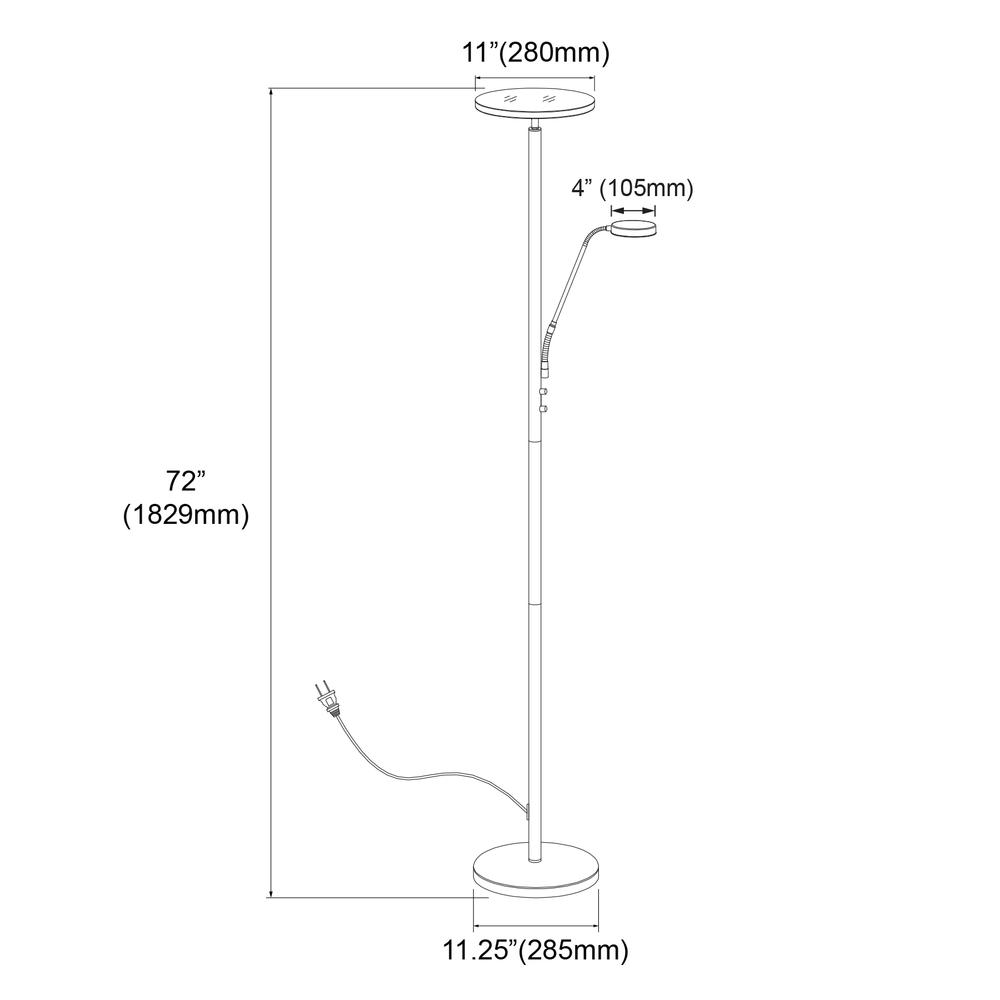 Mother & Son Floor Lamp, Satin Nickel Finish. Picture 3