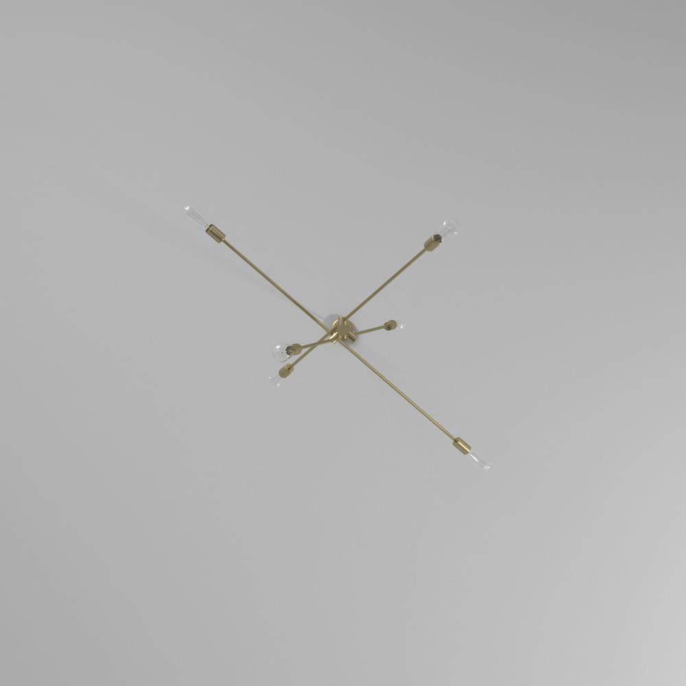 6LT Incandescent Adjustable Pendant, Aged Brass. Picture 7