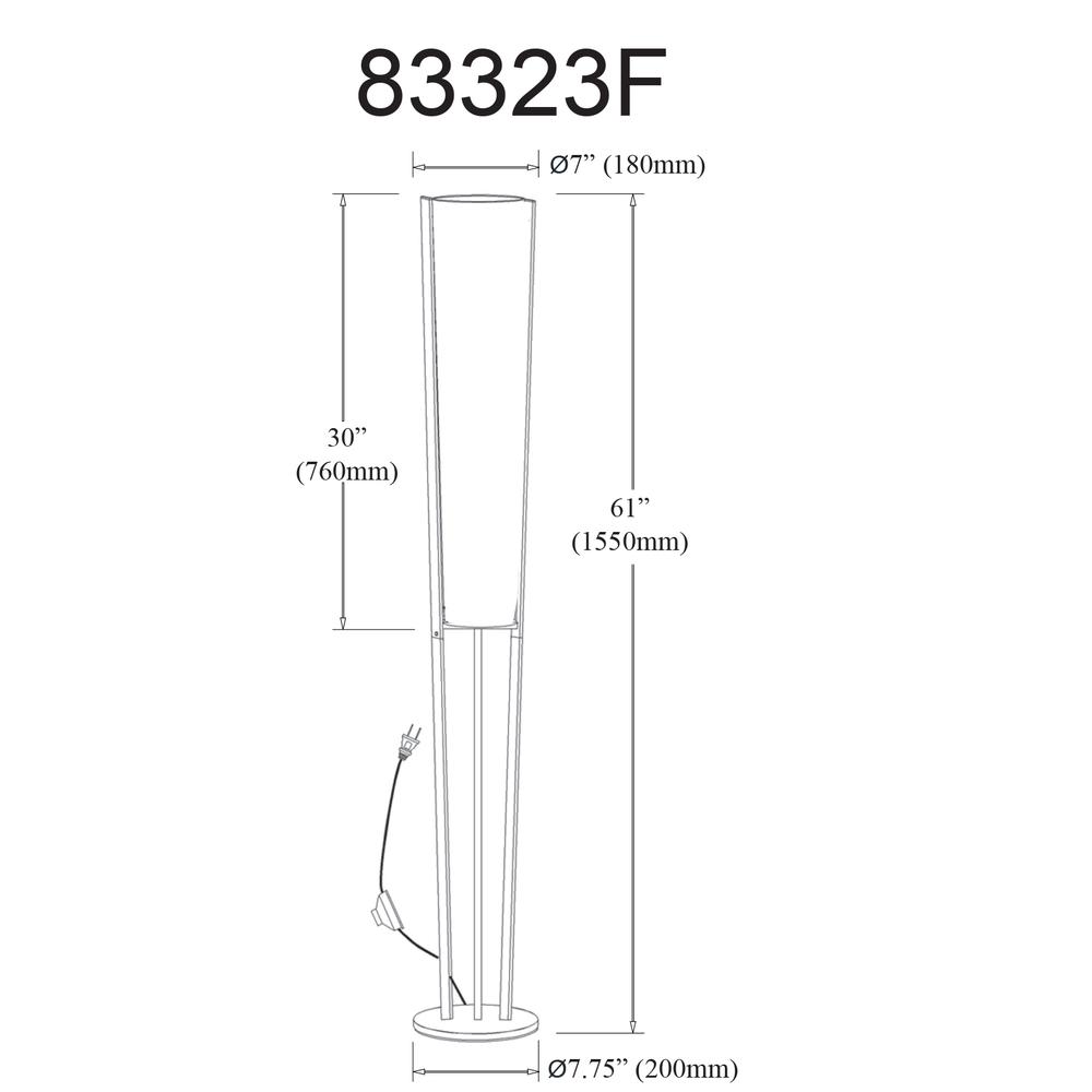 2LT Incand Floor Lamp, MB, WH Shade. Picture 2