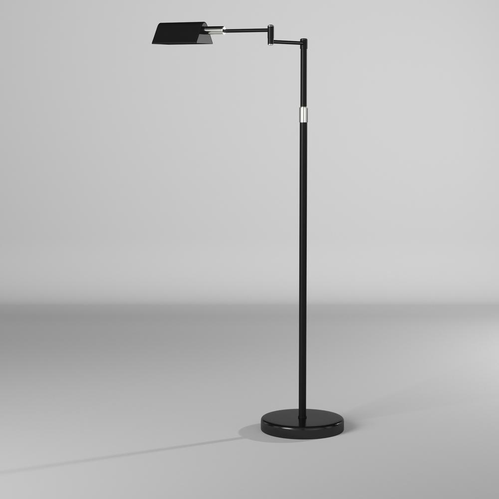 9W Swing Arm Floor, Black Finish. Picture 5