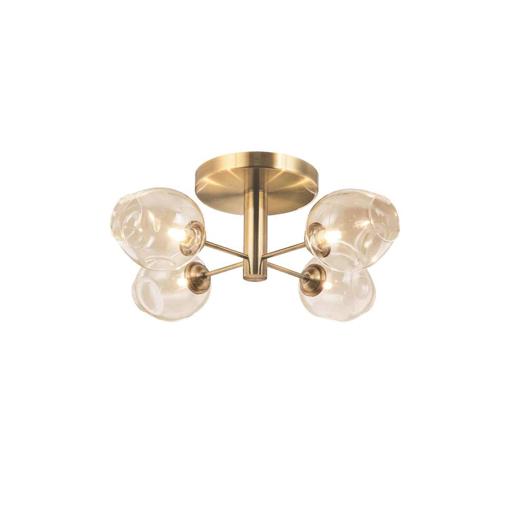 4LT Semi Flush, VB Finish, Champagne Gla. Picture 1