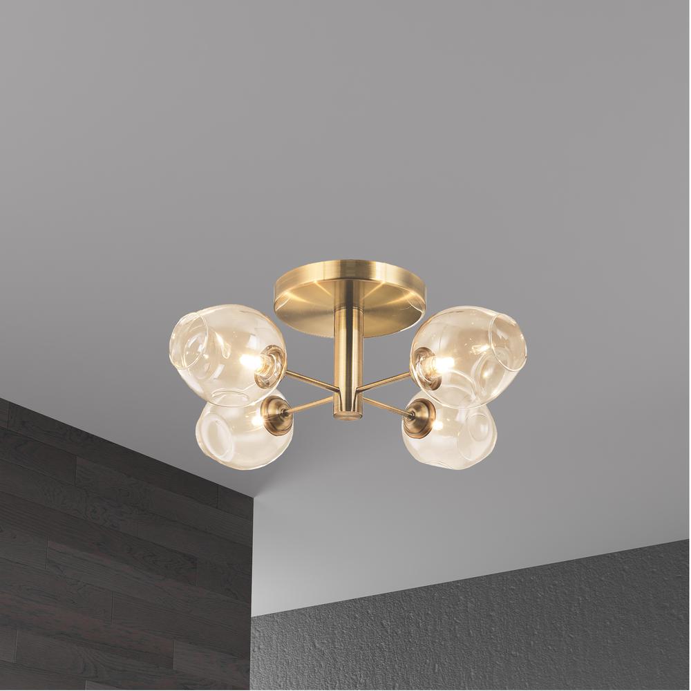 4LT Semi Flush, VB Finish, Champagne Gla. Picture 2
