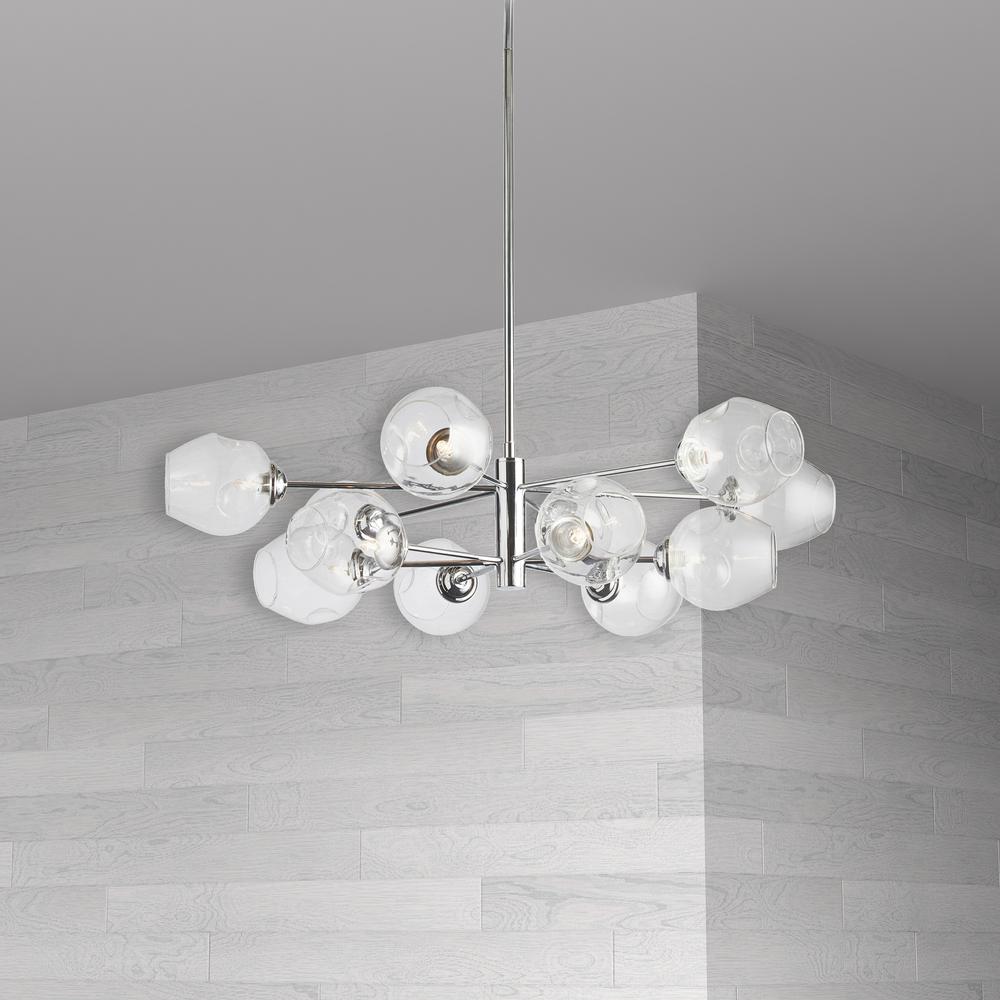 12LT Halogen Chandelier, PC with Clear Glass. Picture 2