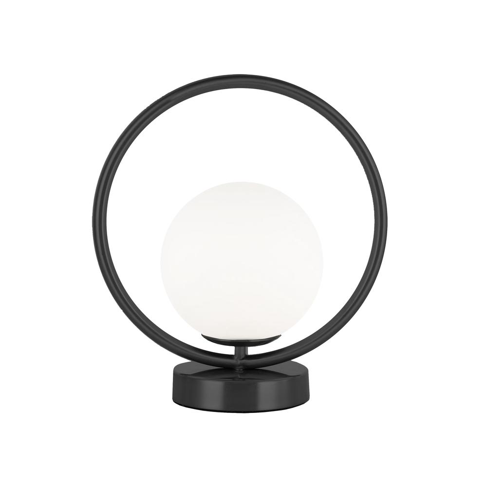 1LT Halogen Table Lamp Matte Black, WH Opal Glas. Picture 1