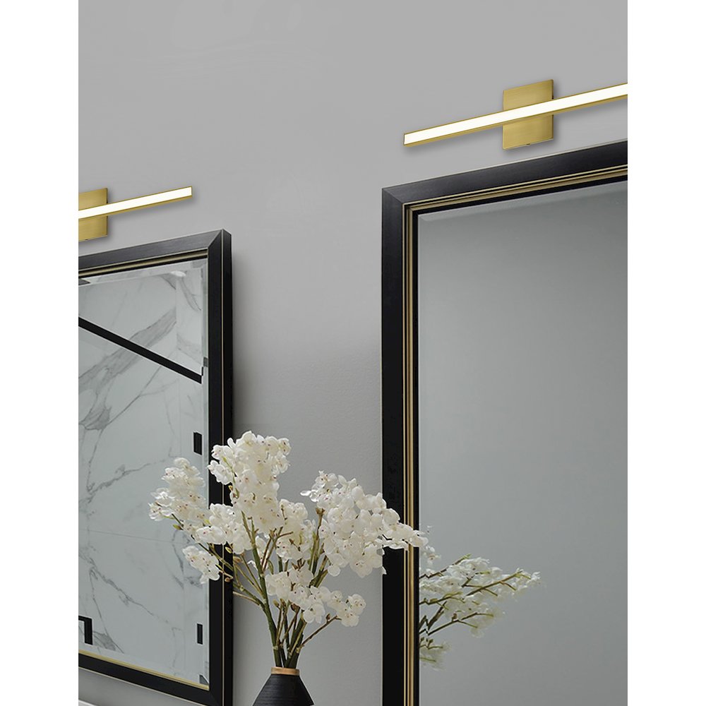 18W Colour Changing Vanity Aged Brass with Frosted Acrylic Diffuser. Picture 3