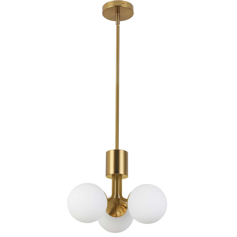 3LT Halogen Pendant, AGB, WH Opal Glass. Picture 1