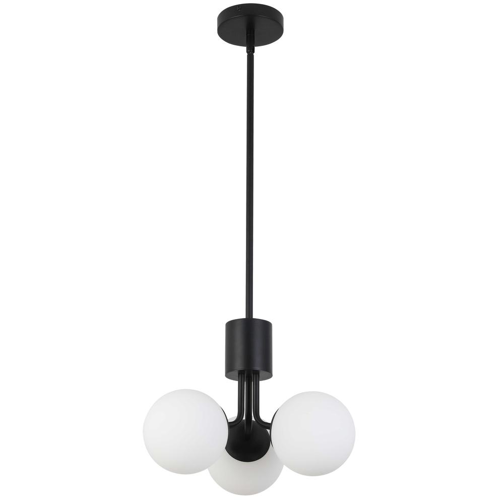 3LT Halogen Pendant, MB, WH Opal Glass. Picture 1