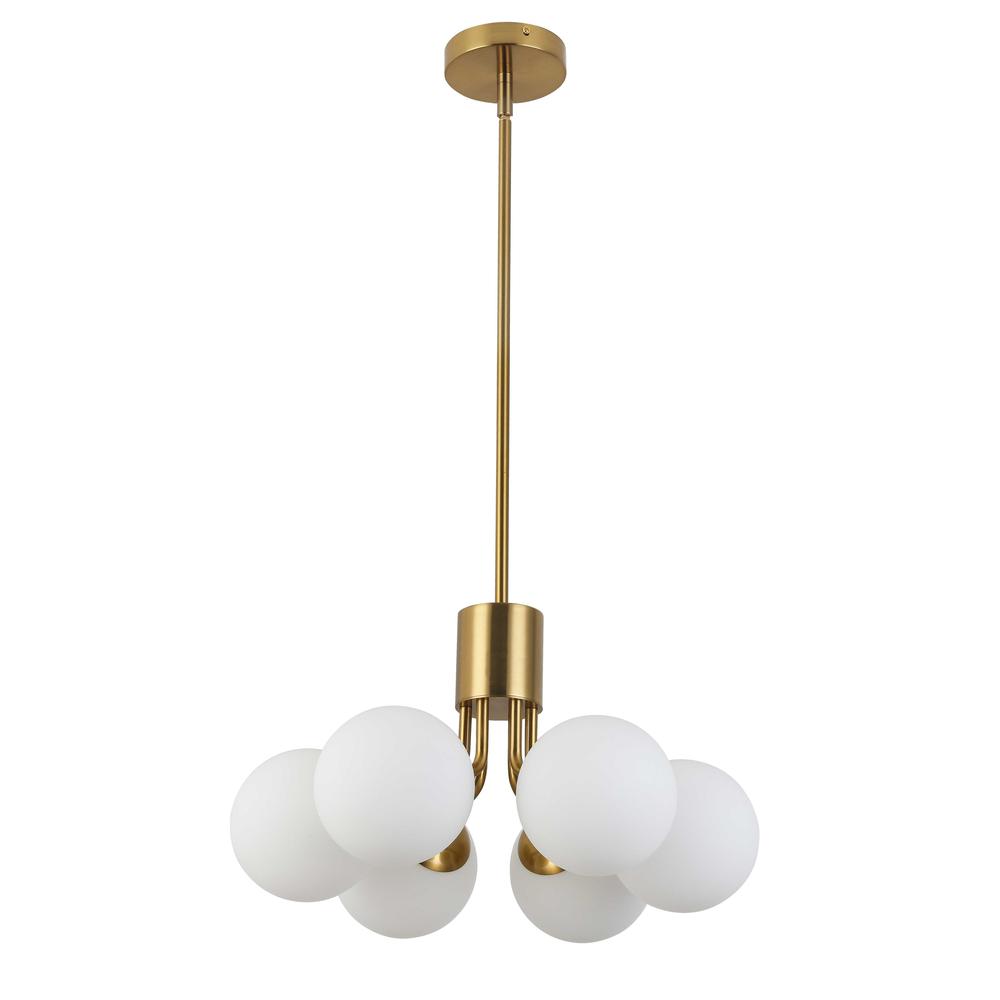 6LT Halogen Pendant, AGB, WH Opal Glass. Picture 1