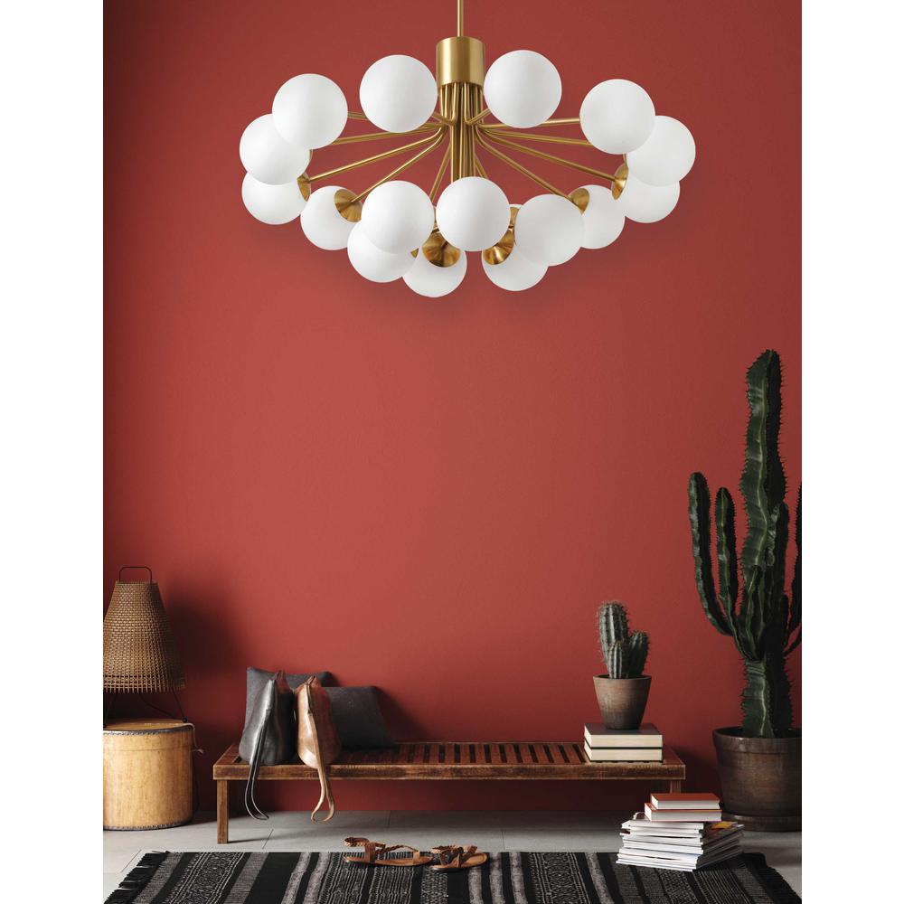 18LT Chandelier, AGB Finish, Opal Glass. Picture 2