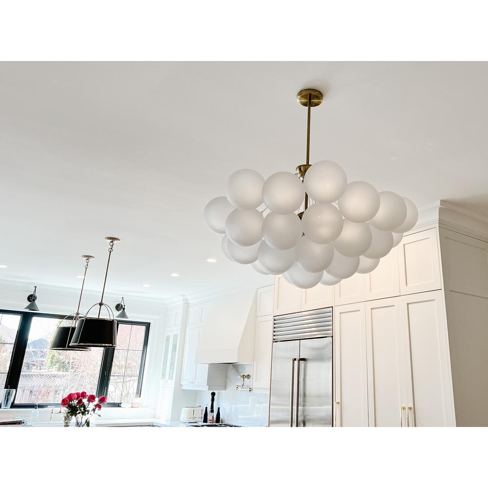 18LT Chandelier, AGB Finish, Opal Glass. Picture 5