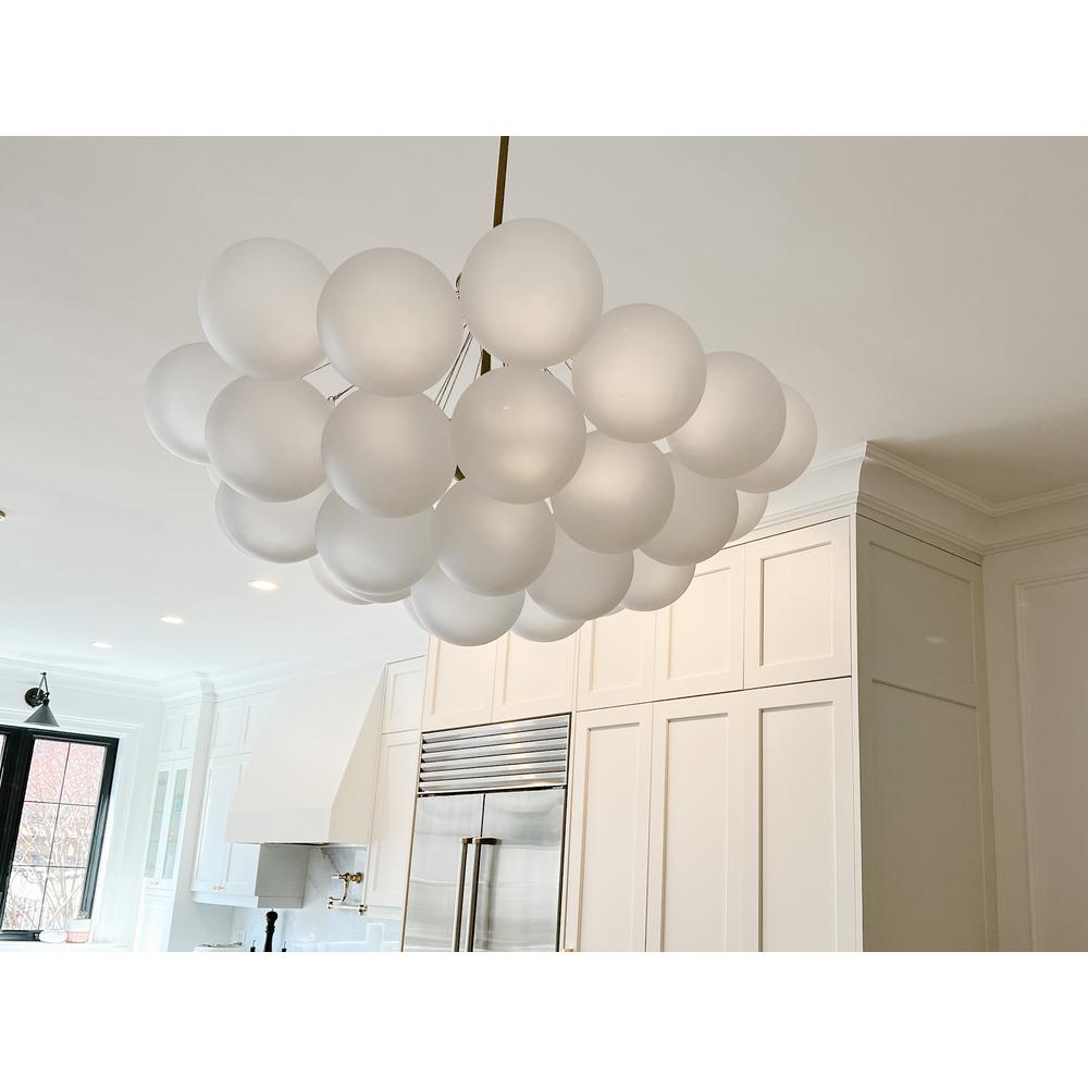 18LT Chandelier, AGB Finish, Opal Glass. Picture 6