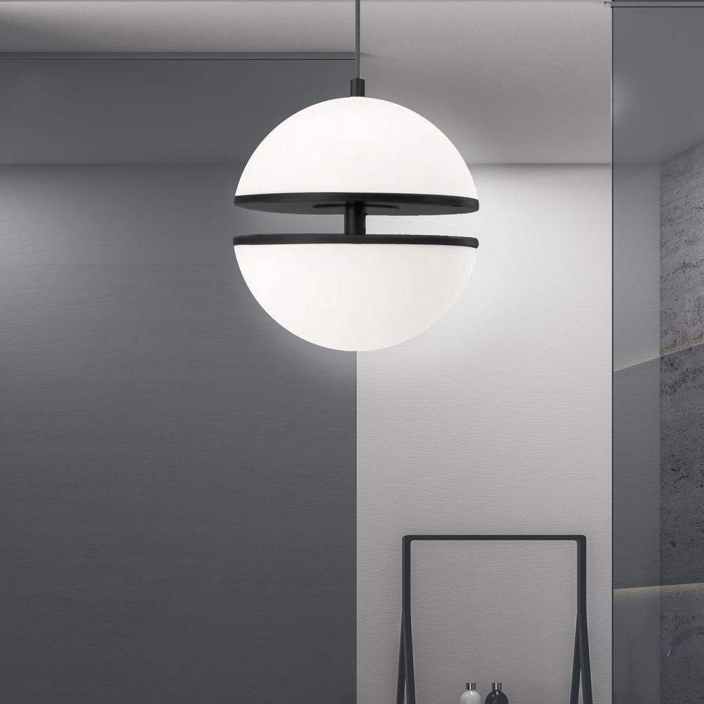 30W Pendant, MB, WH Glass. Picture 2