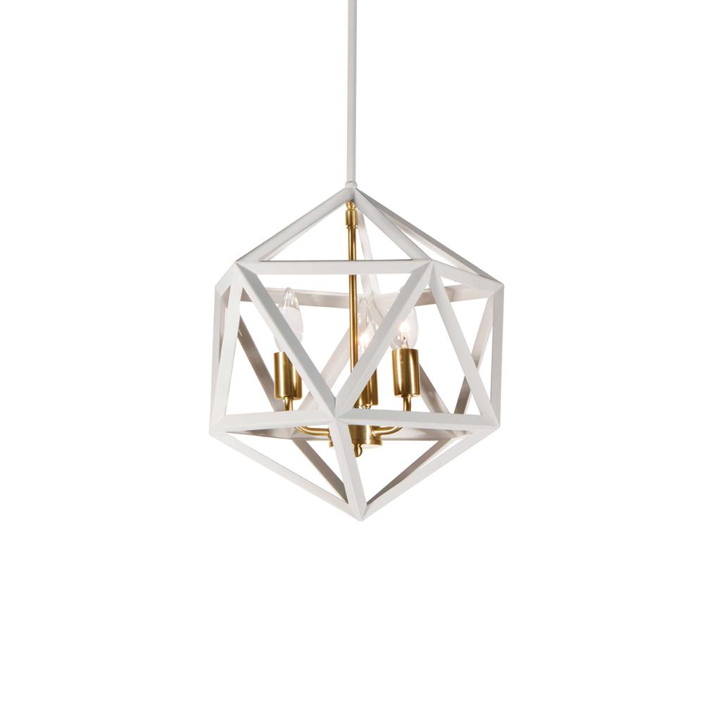 3LT Incandescent Chandelier, WH/VB. Picture 1