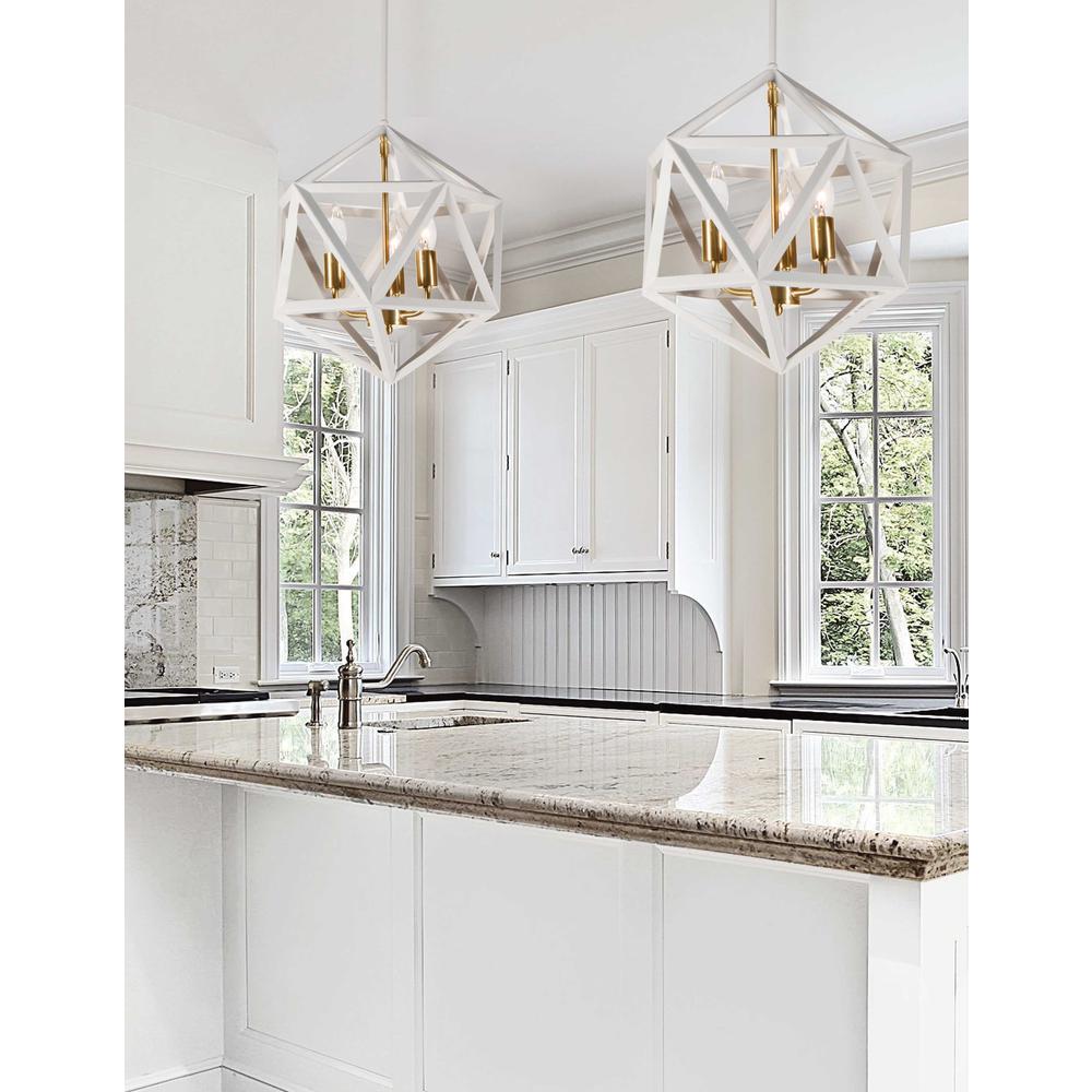 3LT Incandescent Chandelier, WH/VB. Picture 2