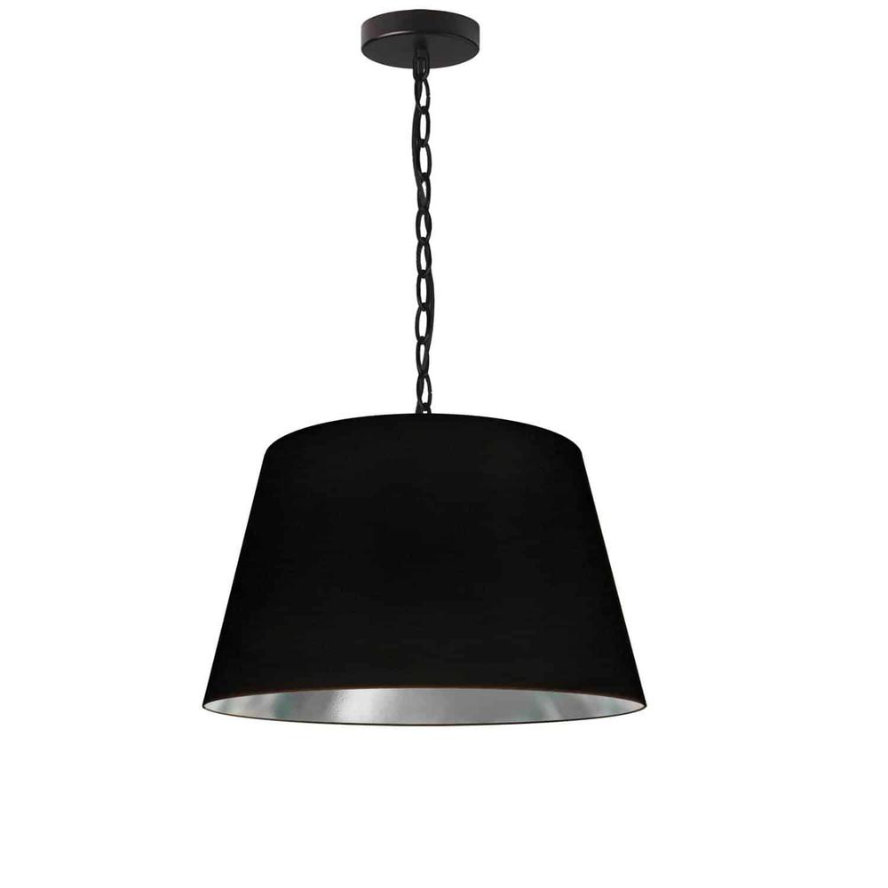 1LT Brynn Small Pendant, BLK/SV Shade, Black. Picture 1