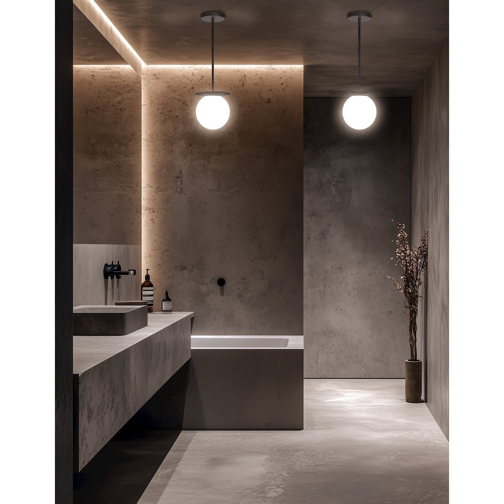 1 Light Halogen Burlat Pendant Matte Black & White. Picture 3