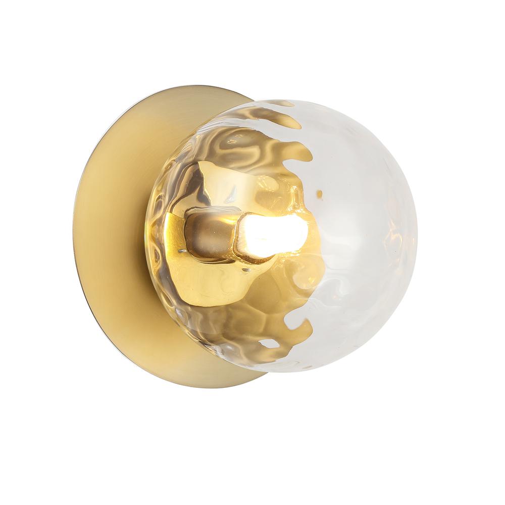 1LT Halogen Wall Sconce,  AGB, Clear Glass. Picture 1