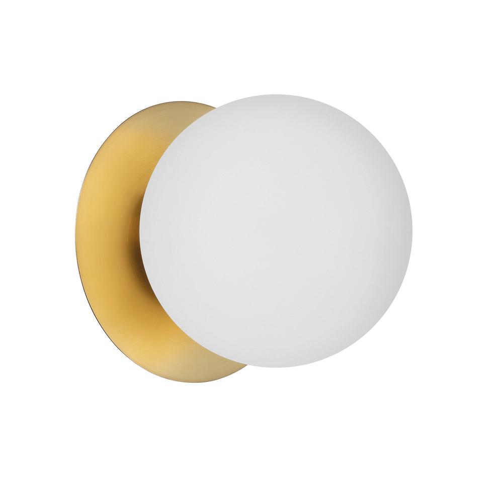 1LT Halogen Wall Sconce,  AGB, White Glass. Picture 1