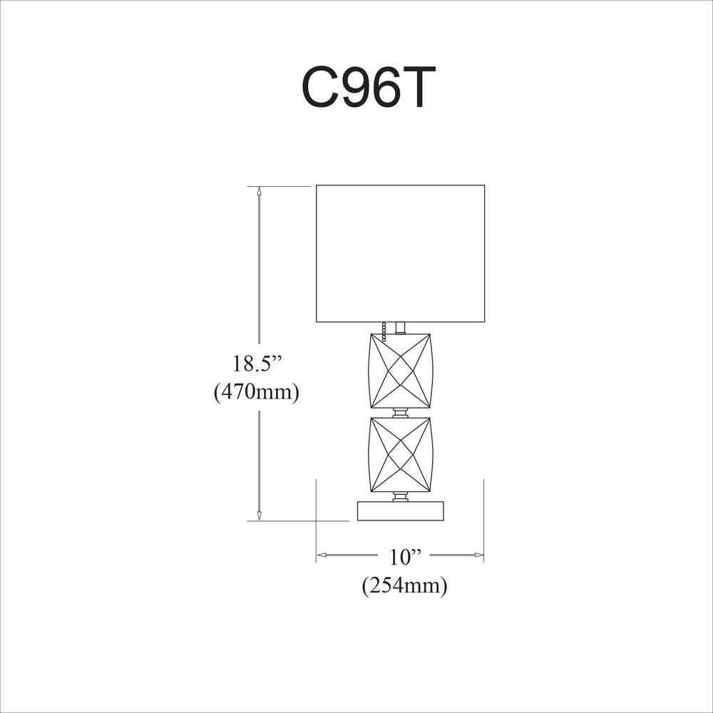 1LT Incandescent Crystal Lamp, Polished Chrome. Picture 3