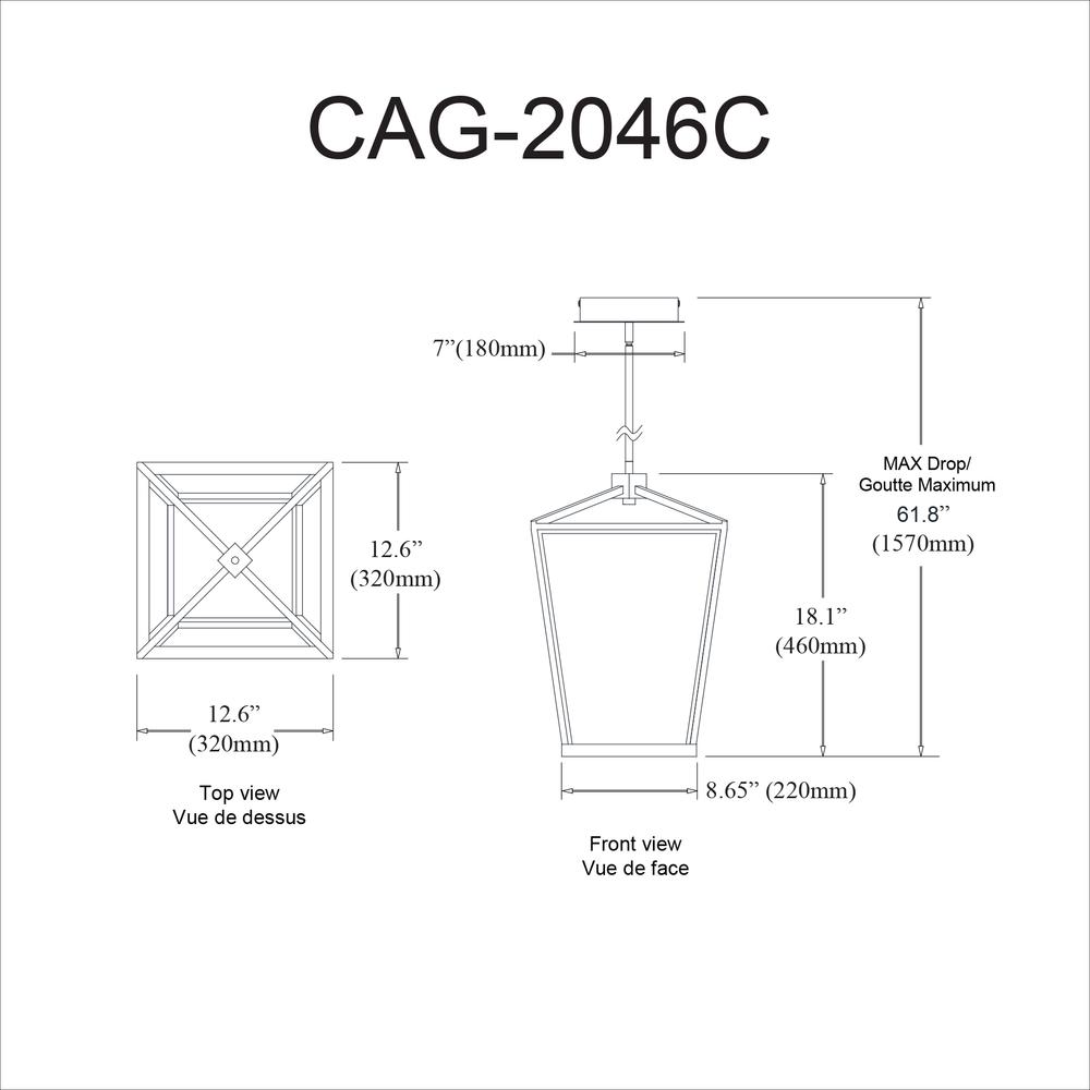 46W Chandelier, MB, WH Silicone Diffuser. Picture 3