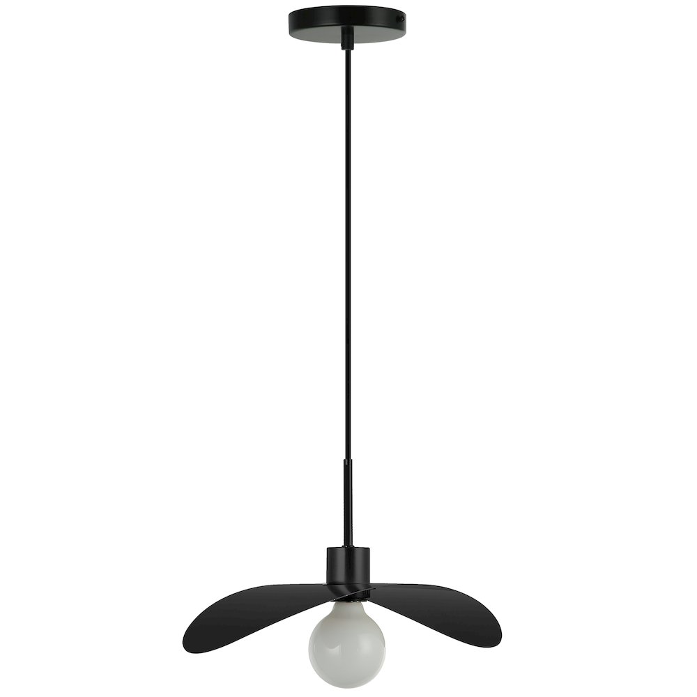 1 Light Matte Black Pendant. Picture 1