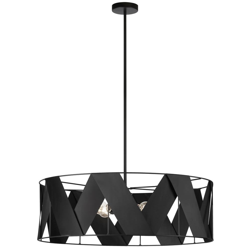 4LT Incandescent Chandelier, MB, BK Ribbon. Picture 1
