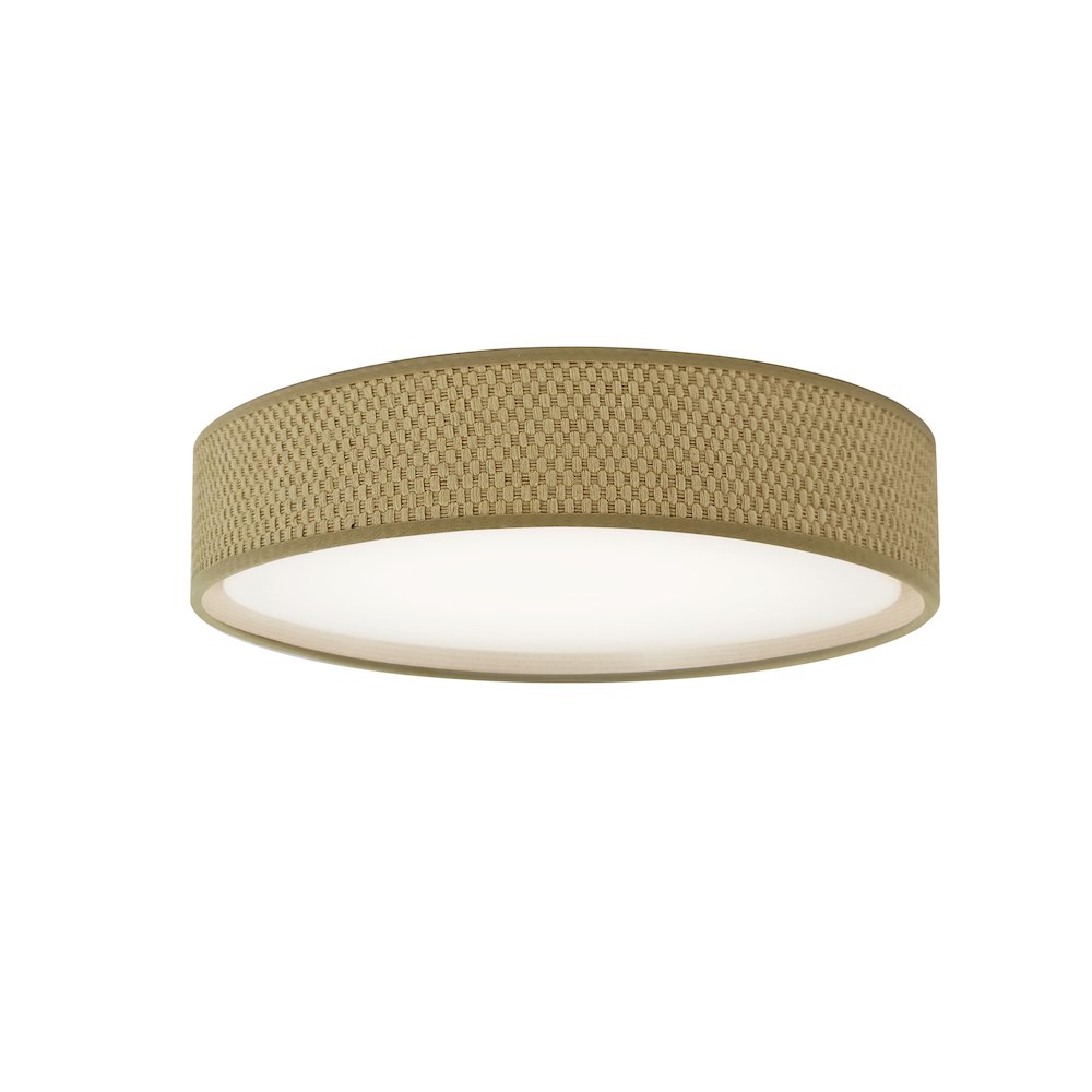 LED Flush Mount, Satin Chrome Finish, Natural Shade. Picture 1