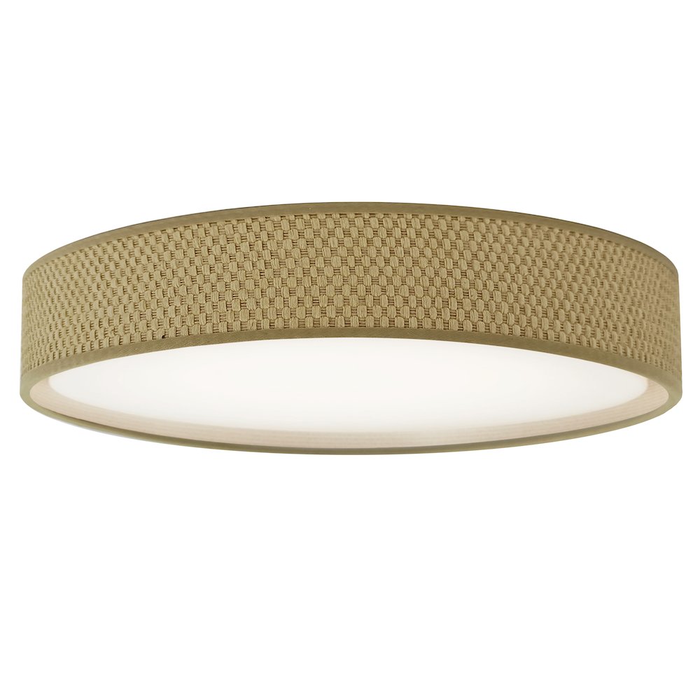 LED Flush Mount, Satin Chrome Finish, Natural Shade. Picture 1