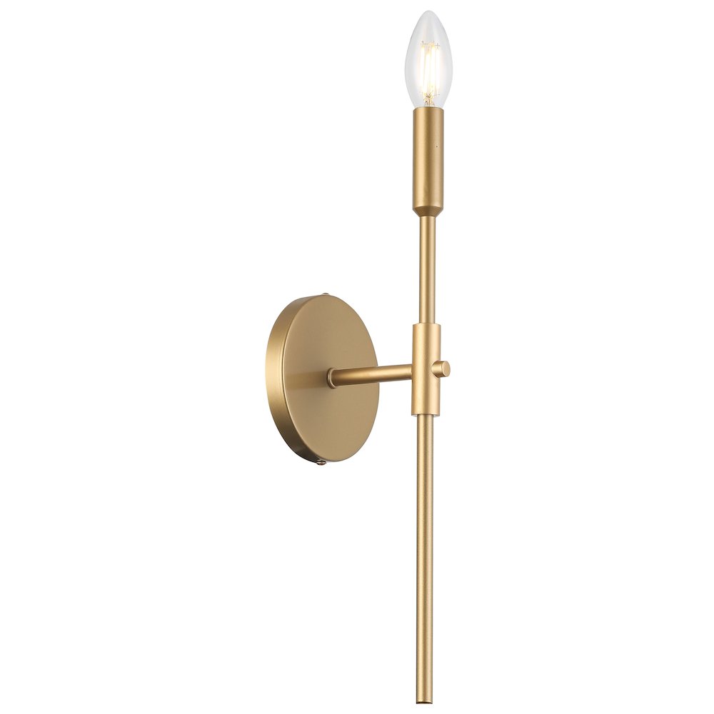 1 Light Incandescent Wall Satin Chrome Aged Brass. Picture 1