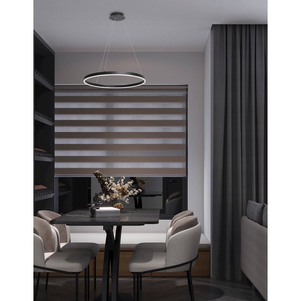 34W Colour Temperature Changing Chandelier, Matte Black. Picture 2
