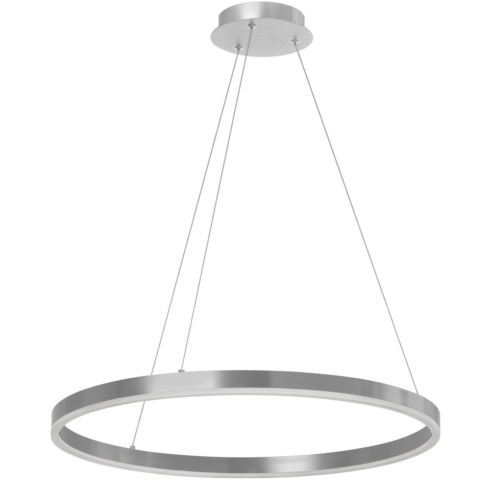 34W Colour Temperature Changing Chandelier, Silver with White Acrylic Diffuser. Picture 1